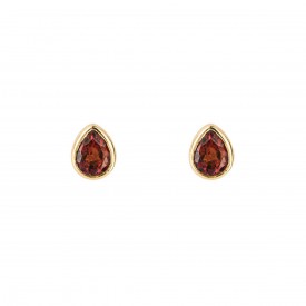 Gold plated Birthstone Earrings January Garnet