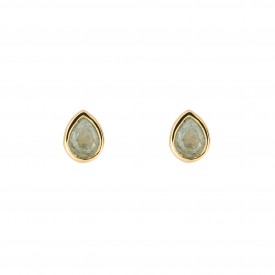 Gold plated Birthstone Earrings  March Aquamarine