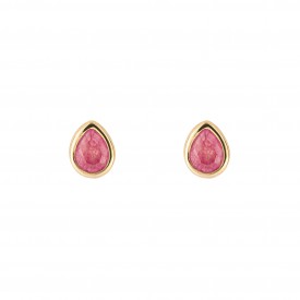 Gold plated Birthstone Earrings  July Pink Quartz