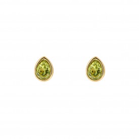 Gold plated Birthstone Earrings  August Peridot