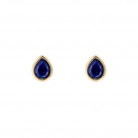 Gold plated Birthstone Earrings  September Lapis lazuli