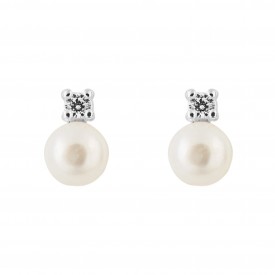 CZ Pearl Stud Earrings