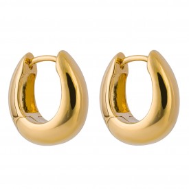 Organic Gold Plated Hoop Earrings