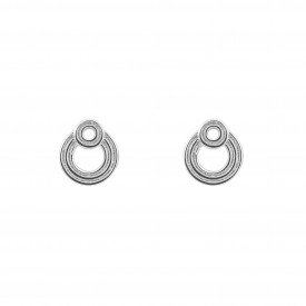 Double Circle ridged Stud Earrings