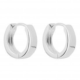 Silver Mini Flat Profile Huggie Hoop Earrings