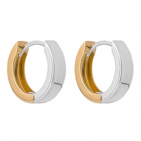 Two Tone Huggie Hoop Earrings