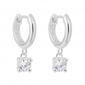 CZ assembled  Hoop Earrings