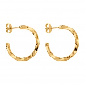 Gold Plated Twisted Hoop Earrings