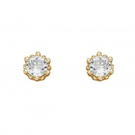 Gold Plated CZ Stud Earrings