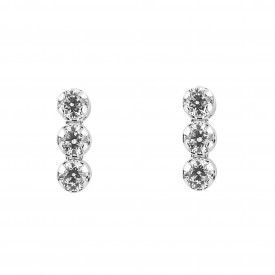 CZ Tri Ball Stud Earrings