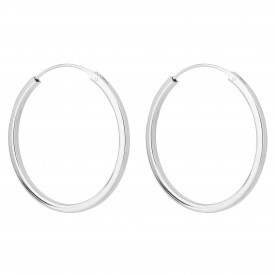 Plain Medium square cut Hoop Earrings