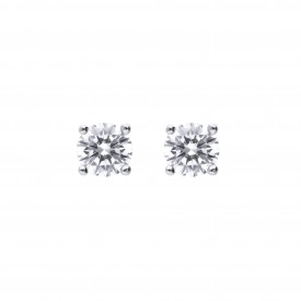DF CZ 4mm 4 Claws Solitaire Stud Earrings