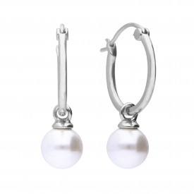 DF Pearl Hoop Earrings
