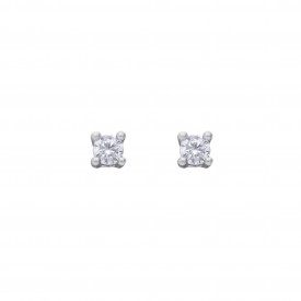 DF CZ 2mm 4 Claws Solitaire Stud Earrings