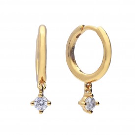 DF Gold Plated CZ Hoop Earrings