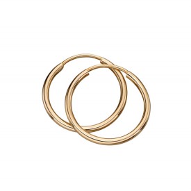 9ct yellow gold 15mm sleeper hoops