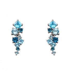 WG BLUE TOPAZ IRREGULAR EARRINGS