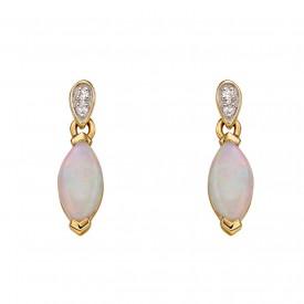 YG AND OPAL MARQUISE EARRINGS