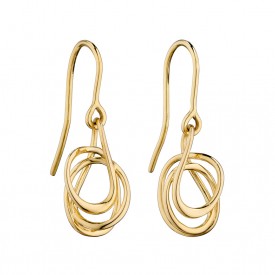 YELLOW GOLD PLAIN WIRE WRAP EARRINGS