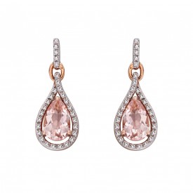  morganite tear drop shape earrings