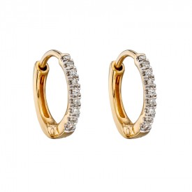 Yellow Gold small diamond huggies  10mm