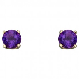 February Amethyst 4mm studs