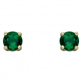 May Created Emerald 4mm studs