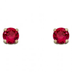 July Created Ruby 4mm studs