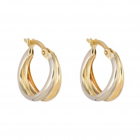 Double Row Mix Metal Hoop Earrings