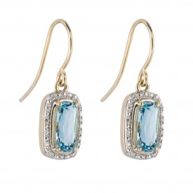Elongated Sky blue topaz Earrings