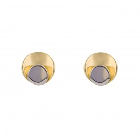 Two Tone gold Plain Stud Earrings