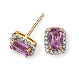 EG  YG and amethyst Cushion earrings