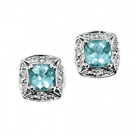 white gold aquamarine earring