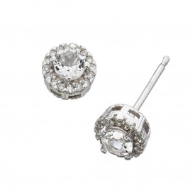 GE892C 9ct WHT DIA WHT TOPZ Stud ERG