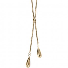 EG 9ct YG double teardrop necklace