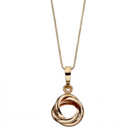 9ct yellow gold twist knot pendant