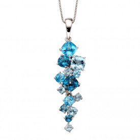 WG BLUE TOPAZ IRREGULAR PENDANT