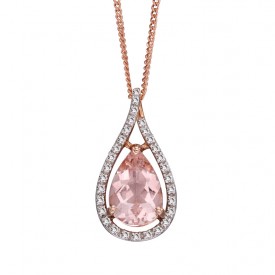  morganite tear drop shape pendant