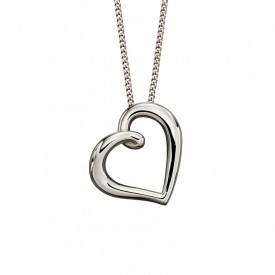  white gold organic heart pendant