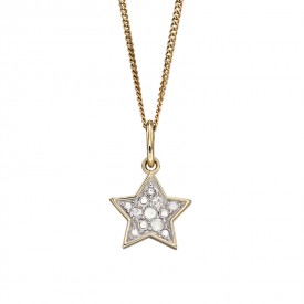 Star diamond pendant yellow gold