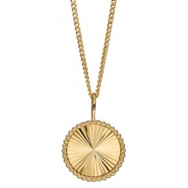 Granulation and brushed surface disc pendant