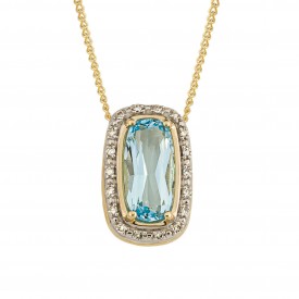 Elongated Sky blue topaz Pendant