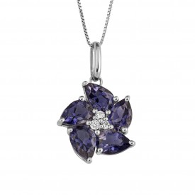  iolite  Peony Pendant