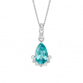 Brilliant Cut Apatite diamonds pendant
