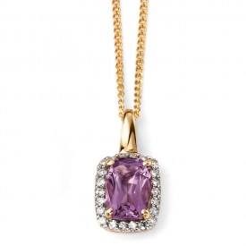 EG  YG and amethyst Cushion pendant