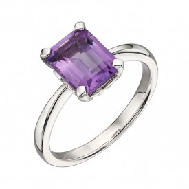 Amethyst rectangle ring