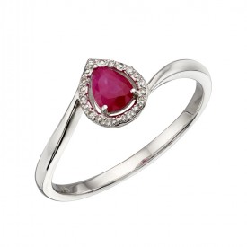 ruby stone set ring White gold