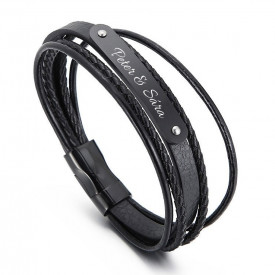 Mens ID Stainlees stell BLACK Bracelet 