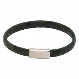 Mens Leather Bracelet UNIQUE & CO Dark Green