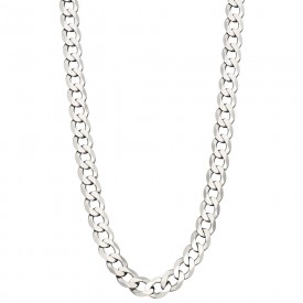 Sterling Silver Diamond cut platinum curb chain necklace 56cm